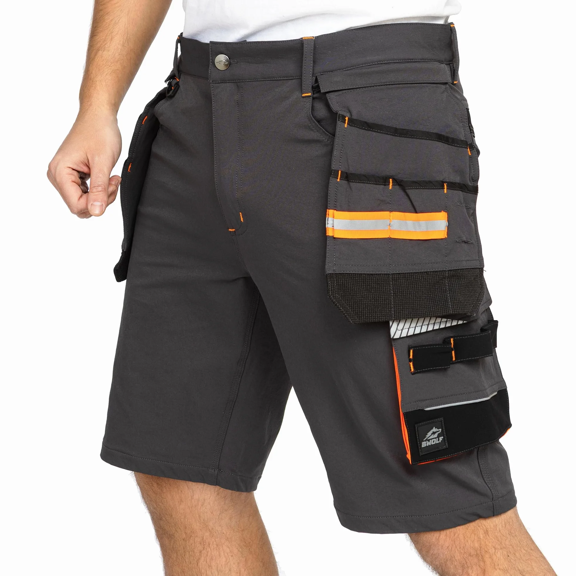 BWOLF Vector Kurze Arbeitshose Herren – Robuste & Flexible Arbeitsshorts aus 90 % Nylon, 10 % Elasthan – Leicht, Dehnbar, mit Taschen