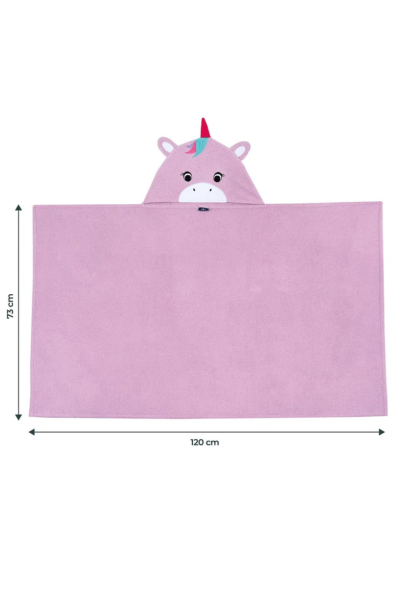 Chicco, Einhorn Bademantel aus Baumwolle mit Kapuze, Badetuch Mädchen, Rose, Einheitsgröße