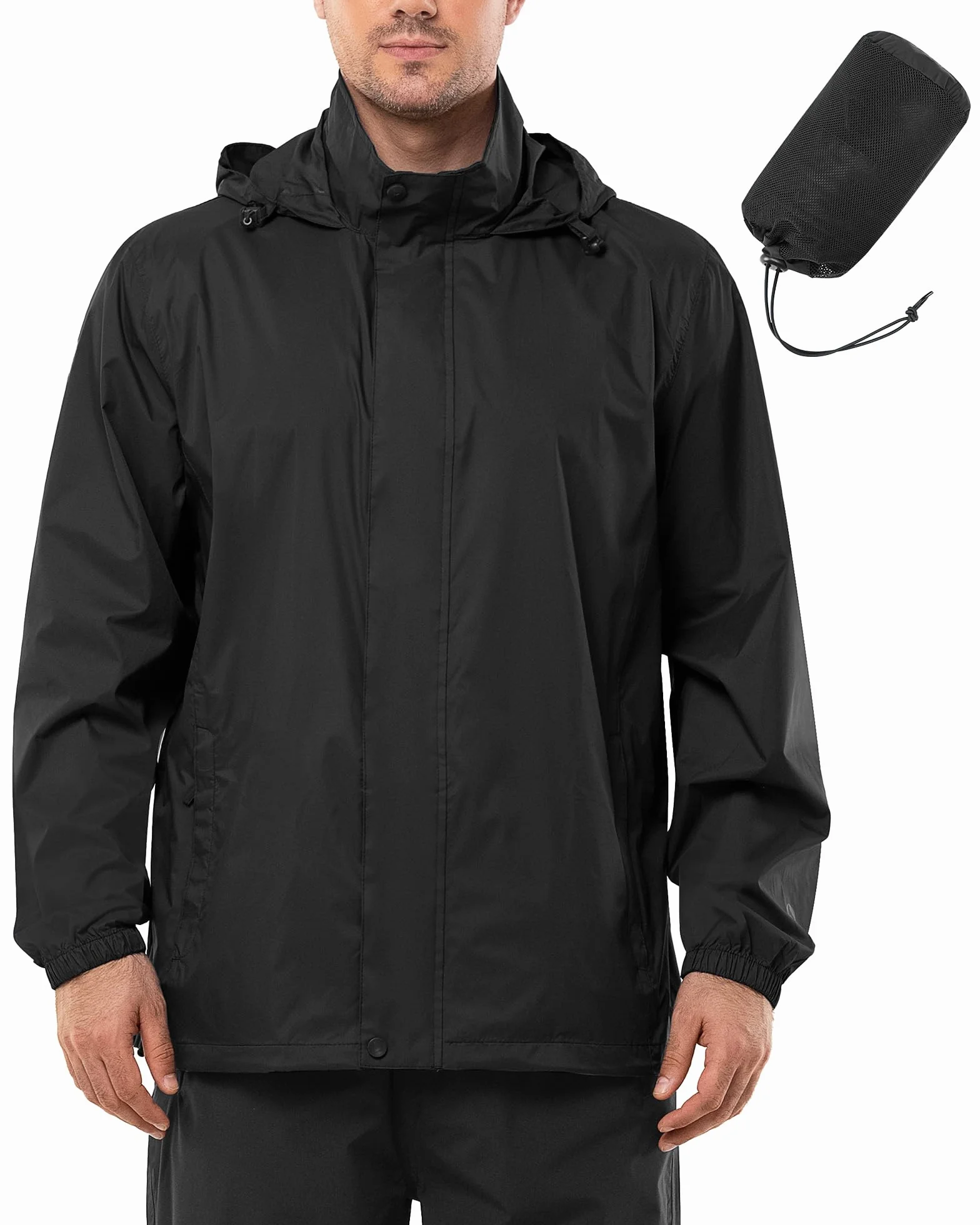 Outdoor Ventures Regenjacke Herren Wasserdicht Ultraleichte Dünne Faltbare Regenmantel Atmungsaktiv Fahrrad Regenjacke Sport