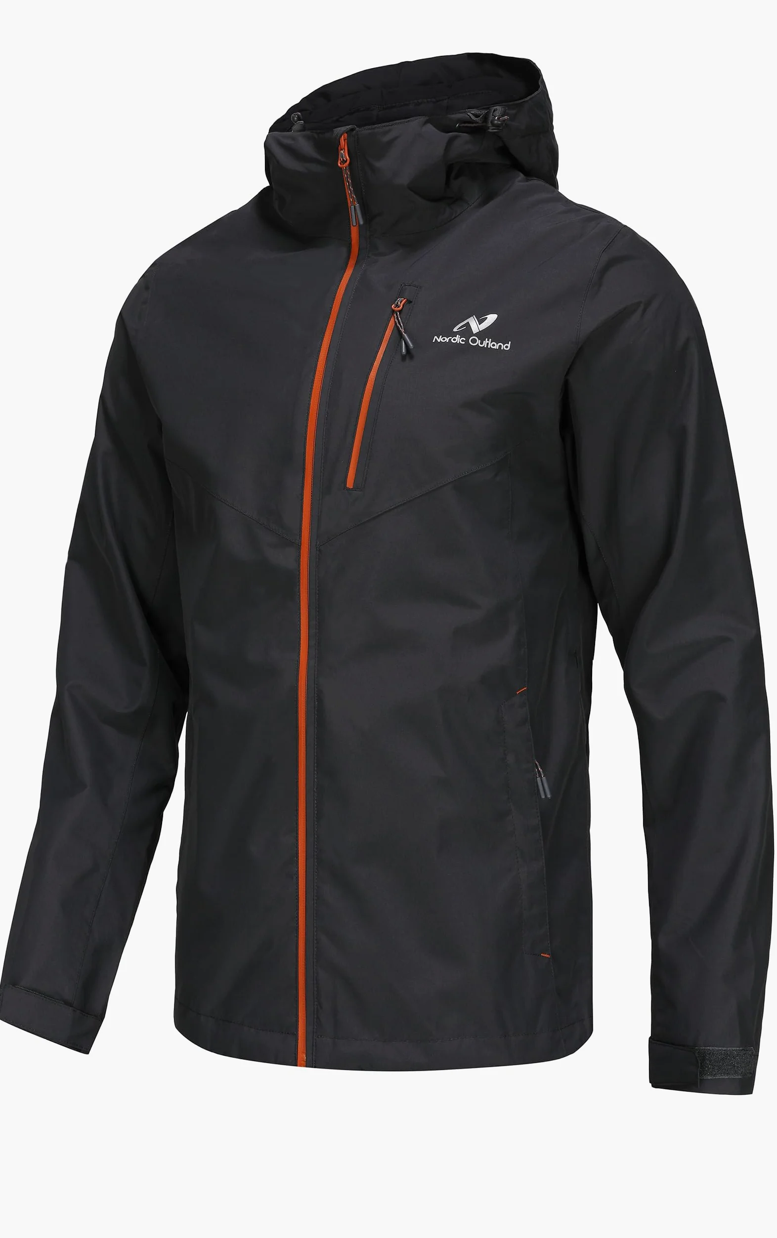 NORDIC OUTLAND Leichte Herren-Regenjacke mit Kapuze, wasserdicht, atmungsaktiv, Regenmantel für Outdoor