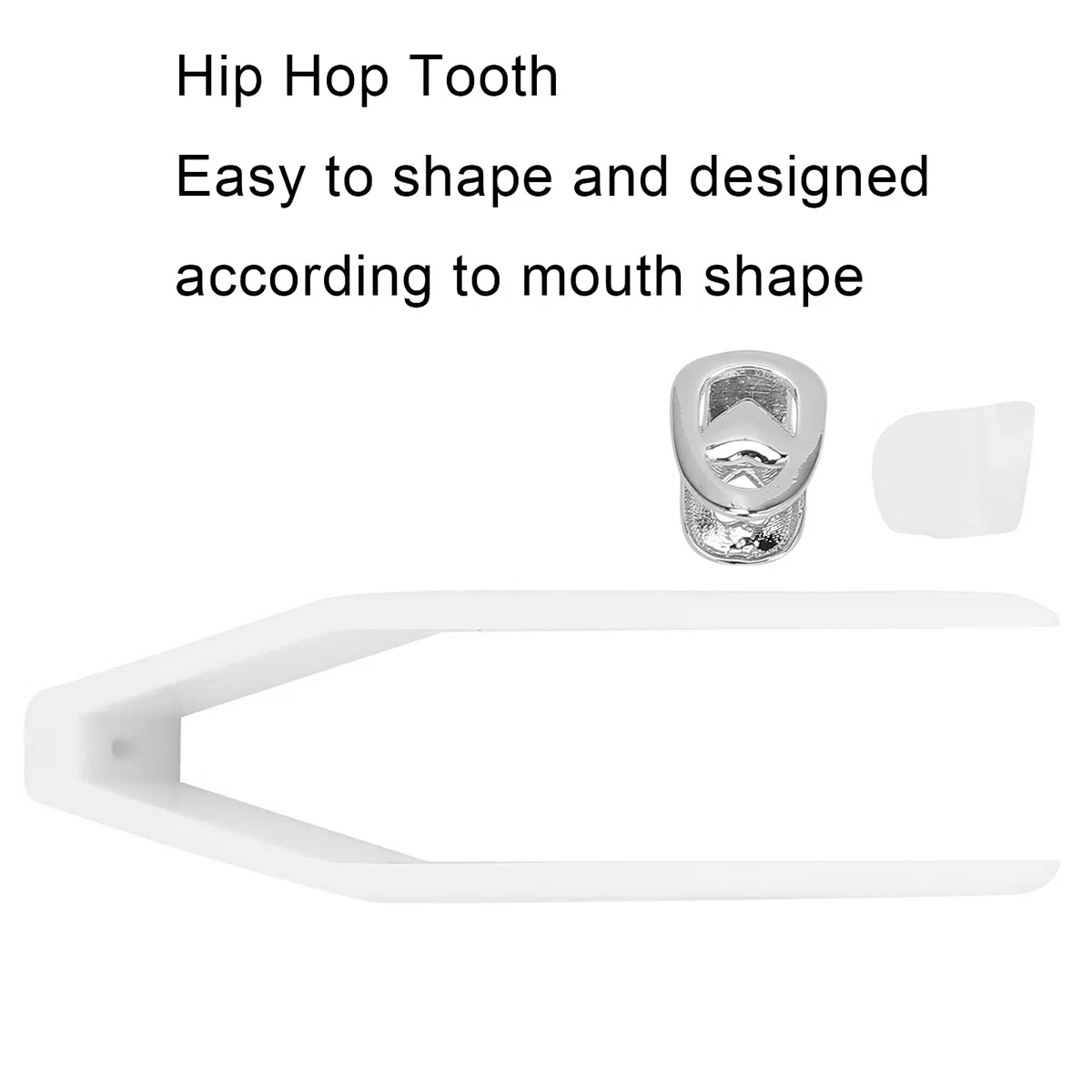 Hip Hop Halloween Falschzahn Dekoration Modischer Kupfer Zahn Silber Glossy Teeth für Festival Party Kostüm Accessoire