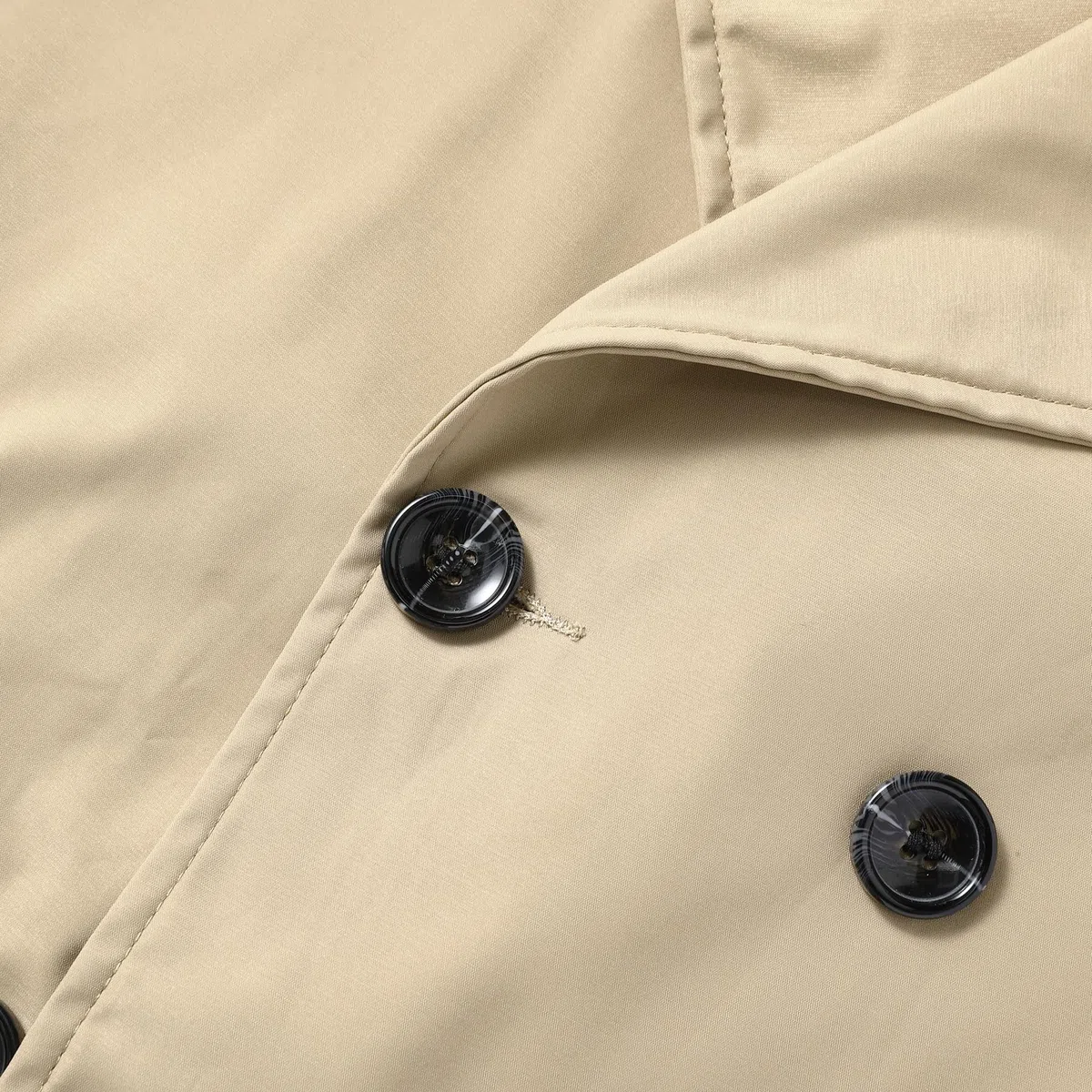 Allthemen Herren Trenchcoat Zweireihig Mantel Herbst Jacke Business Casual Übergangsjacke Mittellang Coat Winddicht