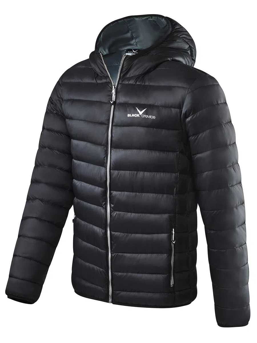 Black Crevice Herren Steppjacke I leichte Steppjacke in verschiedenen Farben & Größen I wind- & wasserabweisend Herren-Jacke I Steppjacke mit Kunstfaserfüllung I Steppjacke mit Kapuze
