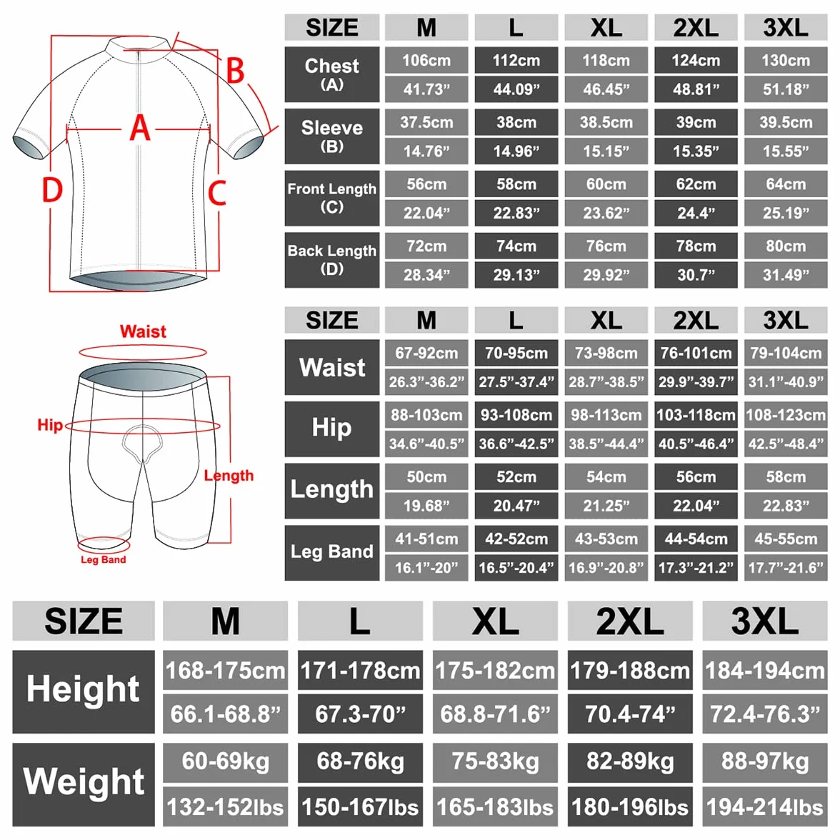 X-TIGER Herren Fahrradtrikot, kurzärmliges Set mit 5D-Gel-gepolsterten Shorts, Fahrradbekleidung Set für Mountainbikes