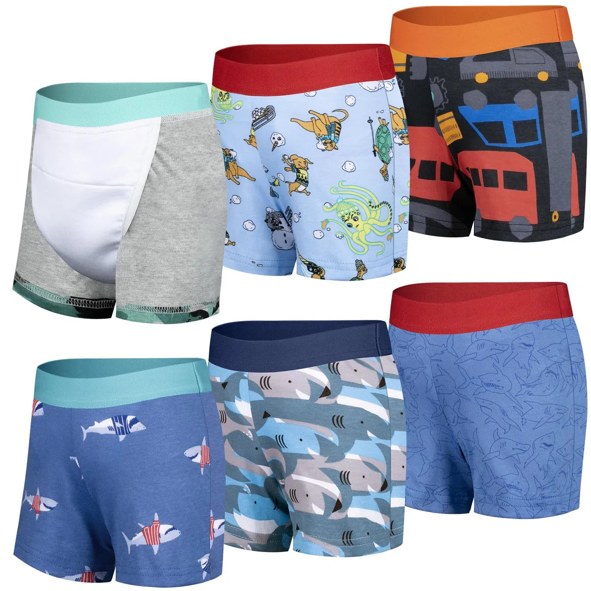 BIG ELEPHANT 6er-Pack Töpfchentraining Unterwäsche für Kleinkinder – 100% Baumwolle Lernhose für Jungen & Mädchen, Waschbare Trainingsunterhose im Boxer-Stil